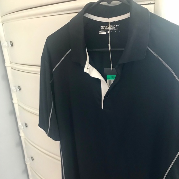 NWT!  Black Men’s Nike Golf Shirt - Picture 1 of 3
